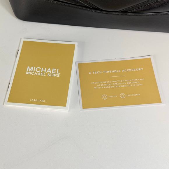 Michael Kors Backpack Handbag Black Serena MD Quilted Leather Flap Top Handle - Picture 10 of 12